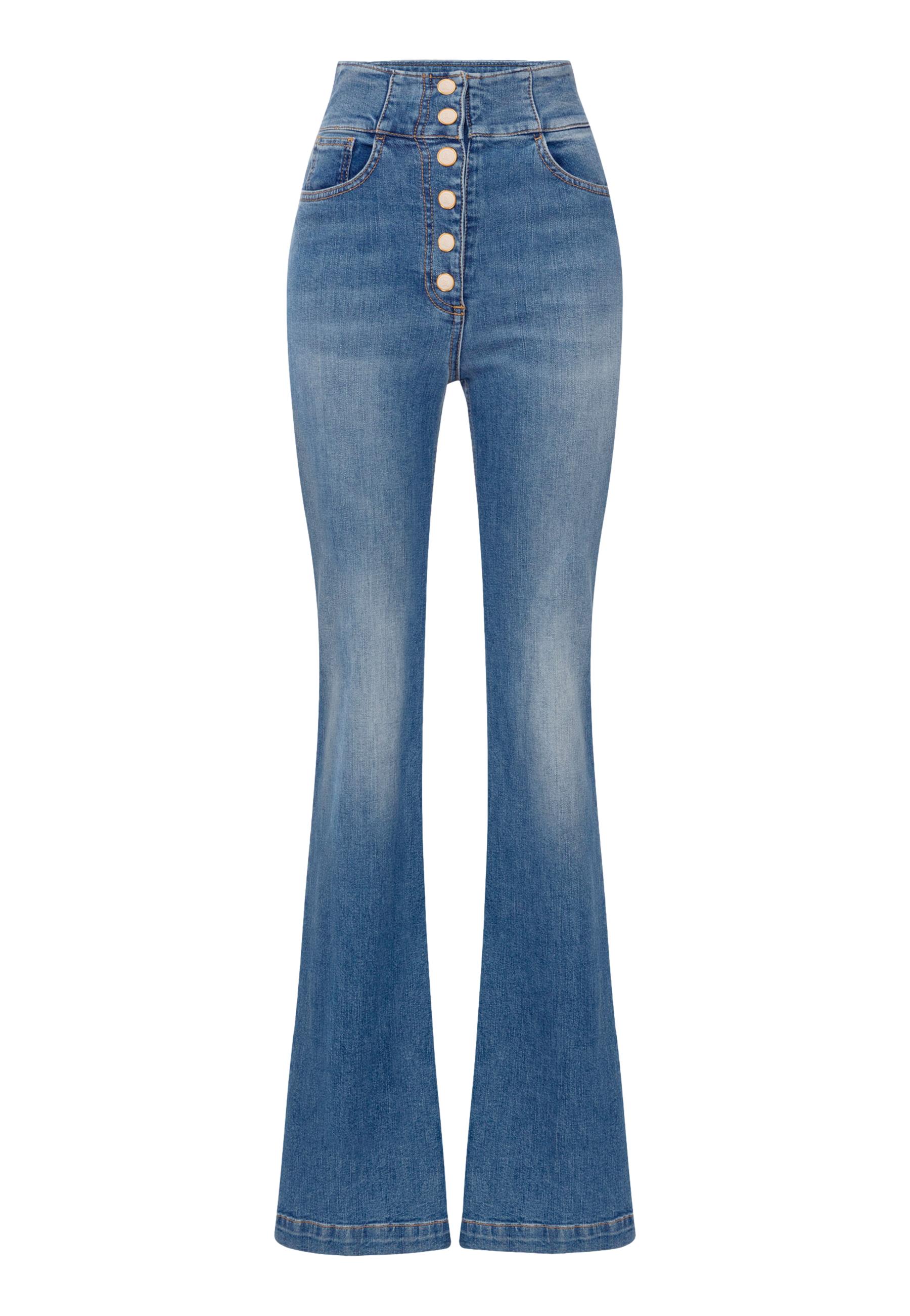 【25SS】 ELISABETTA FRANCHI ロゴディテール Palazzo ジーンズ PJ94I51E2 Elisabetta Franchi Jeans A Palazzo Con Dettagli Logo